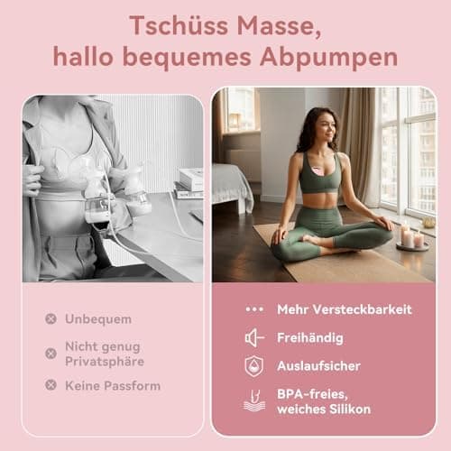Elektrische MilchpumpeHandsfree 4 Modi 12 Stufen Elektrisch Tragbar
