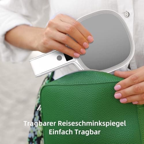 Robofun Schminkspiegel mit Beleuchtung und LED Display | Helligkeitsteuerung | Hochwertiger Kosmetikspiegel für Frauen |