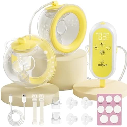 Elektrische Milchpumpe Freihändig -Comfortable 21/24mm Flansch 300mmHg Starke Saugleistung für Mam Ausgehen