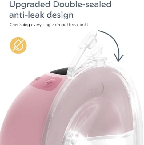 MomMed S33 Tragbare Doppelte Milchpumpe – Leise, Wiederaufladbar & Nachtlicht (Rosa, 17/19/21mm)