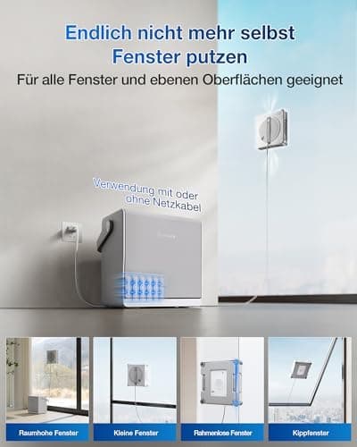 ECOVACS WINBOT W2S Omni Fensterputzroboter für Intelligente Reinigung mit TruEdge™, automatisches Aufladen, DREI Wasserd
