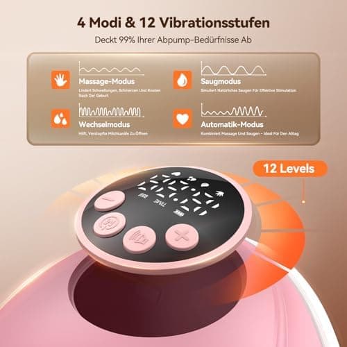 Robofun Handsfreie Elektrische Milchpumpe 2er-Pack Rosa