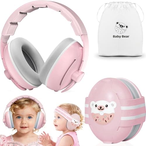 Sunshine Smile Baby Gehörschutz 0-4 Jahre + Gehörschutz für Kinder + Unisex Graublottnasenmuster + Geräuschunterdrückung