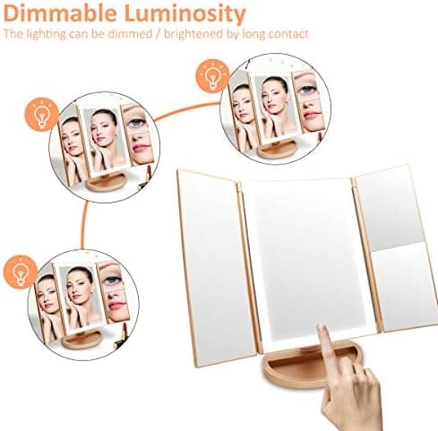 WEILY Kosmetikspiegel mit LED-Beleuchtung für Perfekte Make-up-Verzierungen
| WEILY Schminkspiegel mit 3-Fach-Vergrößer