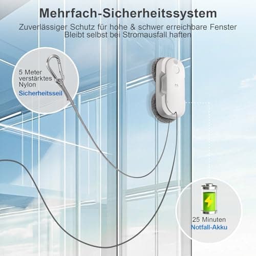 HUTT DDC56 Fensterputzroboter Doppelstrahl mit Ultraschall Sprühfunktion, perfekt für Fenster putzen und Reinigen im Wo