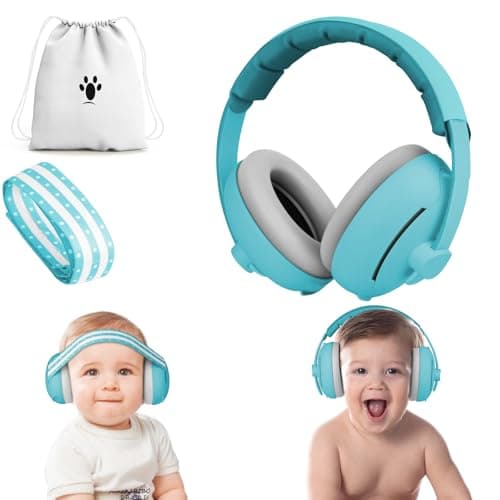2 in 1 Gehörschutz Kopfhörer für Baby und Lärmschutz, Ohrenschützer für Neugeborene Noise Cancelling mit gepolstertem un