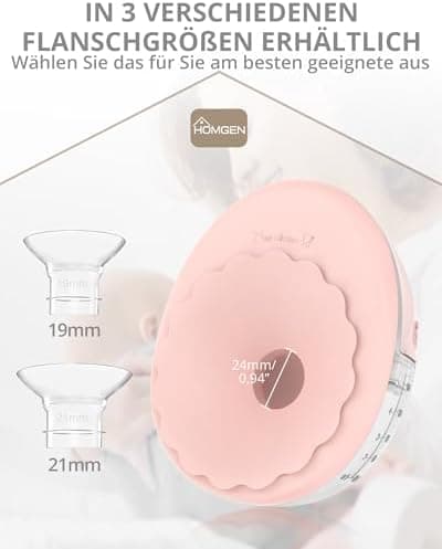 HOMGEN Elektrische Brustpumpe 2 Stück Mit 4 Modi und Hands-Free LED-Anzeige für Mütter