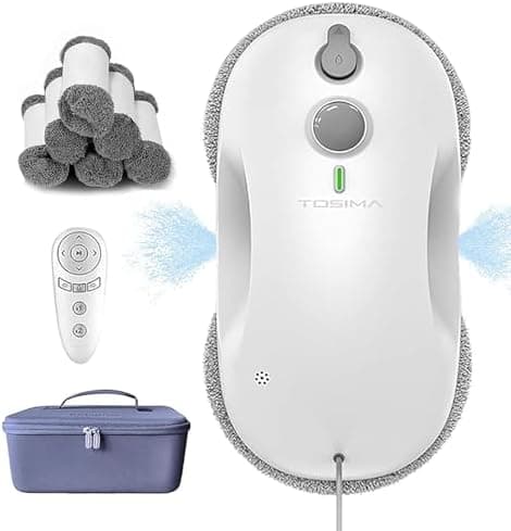 Tosima W2 Fensterputzroboter 3800 PA - automatischer Fensterroboter mit Fernbedienung, intelligenter Navigation und Kant