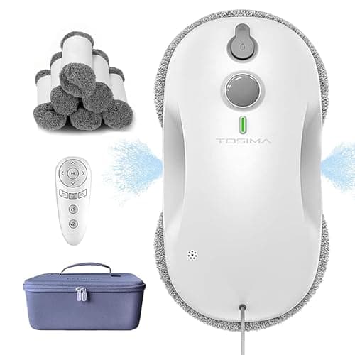 Tosima W2 Fensterputzroboter 3800 PA - automatischer Fensterroboter mit Fernbedienung, intelligenter Navigation und Kant