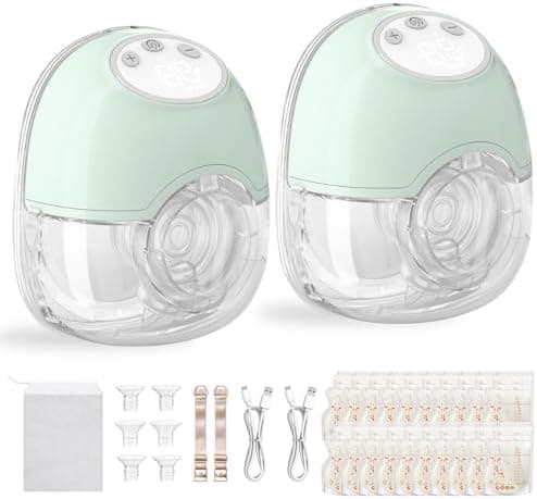 TOPCHANCES Elektrische Milchpumpe Freihändig, kompatibel mit 17/19/21/24mm Flanschen, 12 Saugstufen, 4 Modi, inklusive E