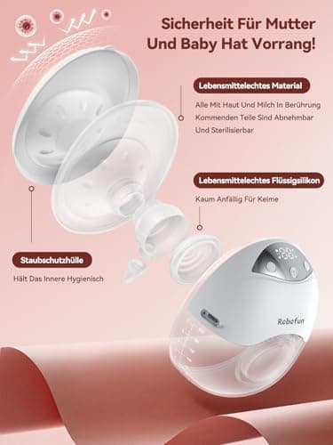 Robofun Milchpumpe Elektrisch Freihändig, Handsfreemit Staubschutzdeckel, Breast Pump Electric 19mm/21mm/24mm Flansch-1