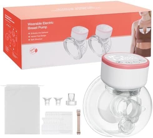 Elektrische Milchpumpe freihändig BPA-frei - Lebensmittelqualitätssilikon, 5 Modi, 15 Stufen, geräuscharm - 1 Stück, Ros