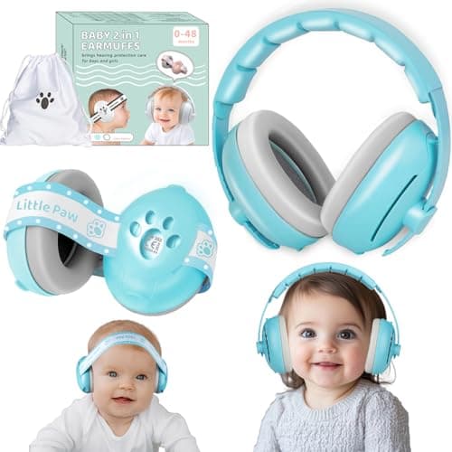 2-in-1 Gehörschutz für Babys & Kleinkinder - Lärmschutz-Kopfhörer mitANTI-SLIP-Kopfband & Verständnisverbesserter Sprach