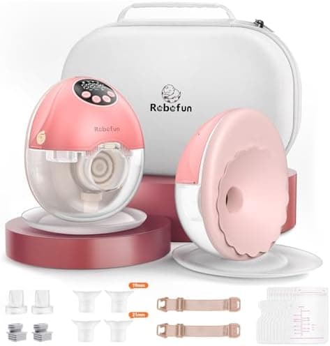 Robofun Handsfreie Elektrische Milchpumpe 2er-Pack Rosa