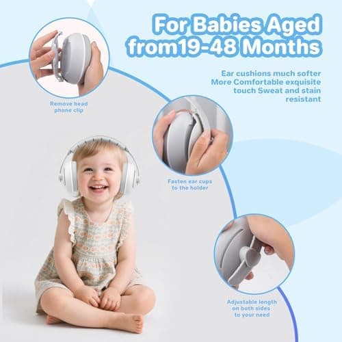 2 In 1 Gehörschutz für Babies und Kinder - 25dB Lärmschutz mit Geräuschunterdrückung - ideal für Alltag & Reisen - Ohren