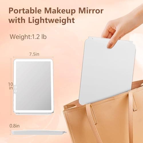 FUNTOUCH Kosmetikspiegel mit Beleuchtung für Reiseerlebnisse, 1800 mAh Betriebspannel, 5X Vergrößerung, 3 Farben Winstel