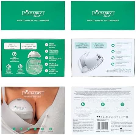 MAMASHY LIBERA Electric Breast Pump - Elektrische Milchpumpe Freihändig Tragbar Für Leichte Stillen, Fortgeschrittene Sa