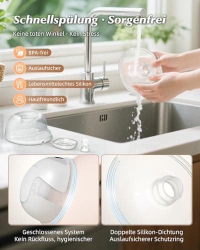 KISSBOBO Elektrische Milchpumpe Doppel 4 Modi 19 Stufen 320mmHg