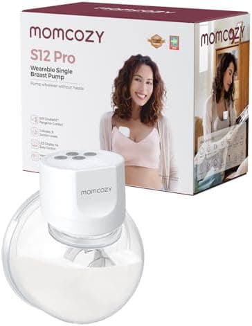 Momcozy Hands-Free Milchpumpe S12 Pro, elektrisch tragbar, 3 Modi, 24 mm, Weiß