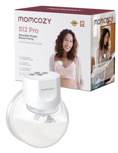 Momcozy Hands-Free Milchpumpe S12 Pro, elektrisch tragbar, 3 Modi, 24 mm, Weiß