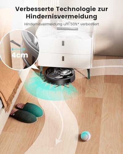 LEFANT M320 Saugroboter mit Wischfunktion - Präzise-Entfernungs-Navigation für Haustiere und Teppiche - 800ML Behälter,