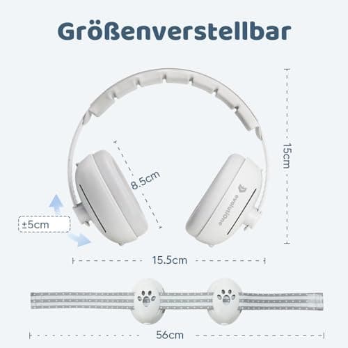 2in1 Baby Gehörschutz Kopfhörer Lärmschutz - Verschraubbare Kopfbande und Bügel für 0-48 Monate - Mit 3 ANTI-RUTSCH Kopf