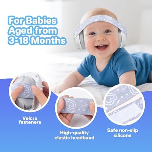2 In 1 Gehörschutz für Babies und Kinder - 25dB Lärmschutz mit Geräuschunterdrückung - ideal für Alltag & Reisen - Ohren