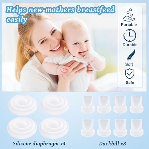 Ersatzteile Mom Cozy M5 12 Teilig Milchpumpe 8 Entenschnabelventile 4 Silikonmembranen Kompatibel Mit M5
| Mom Cozy M5