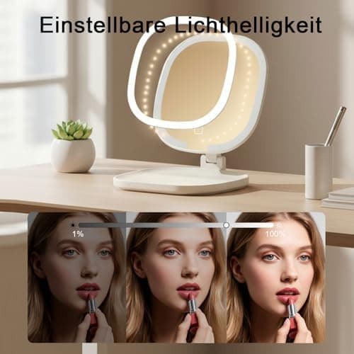 Kosmetikspiegel mit Beleuchtung Wiederaufladbar für Reise und Zuhause
| Ultraschlanker Beleuchtungs-Tischspiegel mit 3