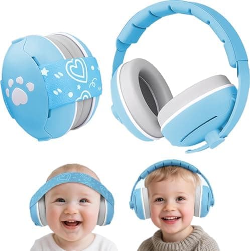 2 In 1 Gehörschutz für Babies und Kinder - 25dB Lärmschutz mit Geräuschunterdrückung - ideal für Alltag & Reisen - Ohren
