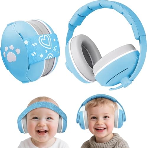 2 In 1 Gehörschutz für Babies und Kinder - 25dB Lärmschutz mit Geräuschunterdrückung - ideal für Alltag & Reisen - Ohren
