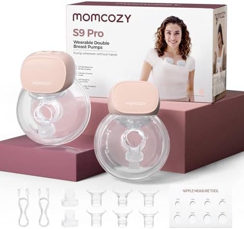 Momcozy S9 Pro Elektrische Milchpumpe für Mütter - Leistungsstarke Tragbarkeit, Längste Akkulaufzeit & LED-Anzeige (24mm