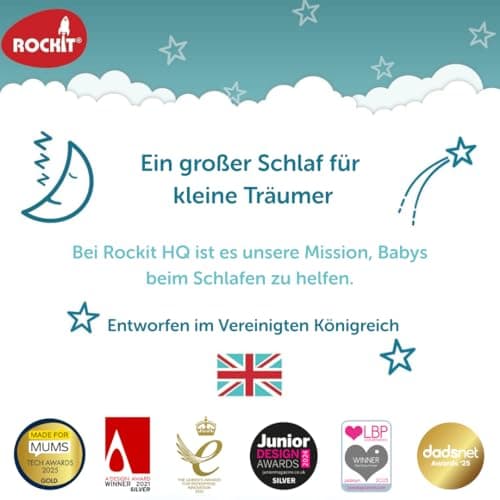 ROCKIT Kinderwagenschaukler SET - Das Original für einschlafnde Bälle - wiederaufladbar via USB, stufenlos einstellbar &