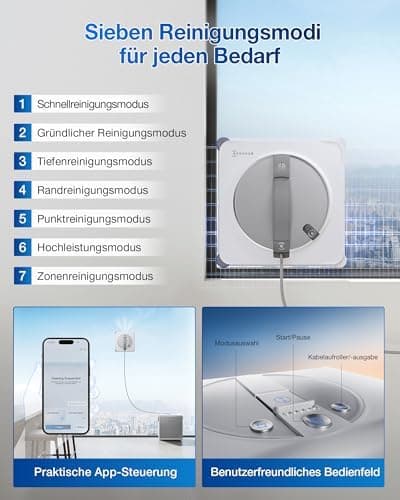 ECOVACS WINBOT W2S Omni Fensterputzroboter für Intelligente Reinigung mit TruEdge™, automatisches Aufladen, DREI Wasserd