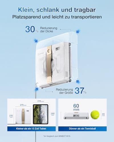 ECOVACS WINBOT MINI Fensterputzroboter, kompaktes Design, 4 Reinigungsmodi