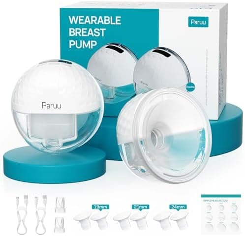 Paruu P10 Milchpumpe Elektrisch Freihändig - starke Saugleistung 338mmHg, 4 Modi und Smart-Display, 19/21/24/28mm Flansc