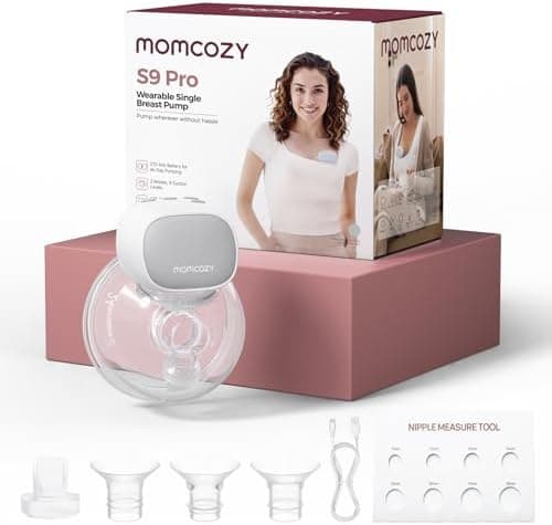 Momcozy S9 Pro Elektrische Milchpumpe für Mütter - Leistungsstarke Tragbarkeit, Längste Akkulaufzeit & LED-Anzeige (24mm