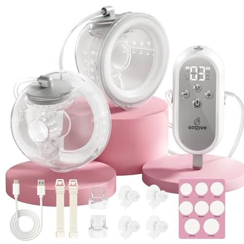 Elektrische Milchpumpe Freihändig -Comfortable 21/24mm Flansch 300mmHg Starke Saugleistung für Mam Ausgehen