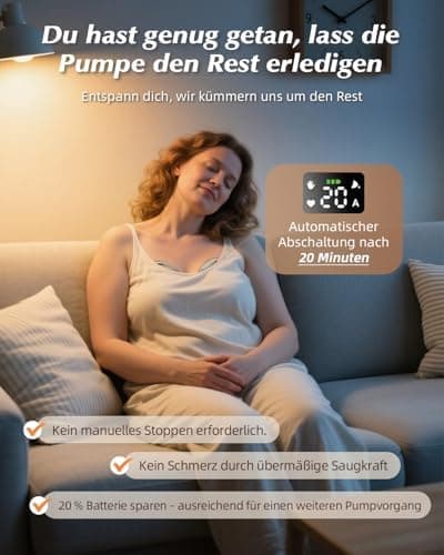 KISSBOBO Elektrische Milchpumpe Doppel 320mmHg Stark Saugleistung 4 Modi 19 Stufen Schmerzfrei Freihändig (Beige 2 Stück