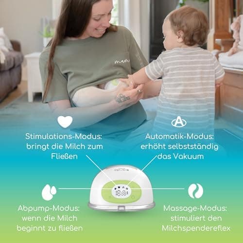 Ardo MELIA Elektrische Milchpumpe Freihändig - Klinikqualität mit 15vakuumlevels, ideal für Mutter mit sensiblen Brüsten