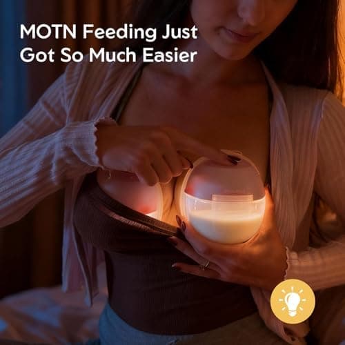 MomMed S33 Tragbare Doppelte Milchpumpe – Leise, Wiederaufladbar & Nachtlicht (Rosa, 17/19/21mm)