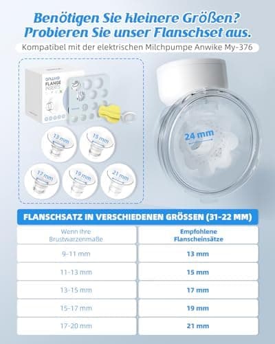 ANWIKE Elektrische Milchpumpe Handsfree für Schmerzfreies Pumpsen, ideal für Fahren und Reisen - 4 Modi 9 Stufen, 230g l
