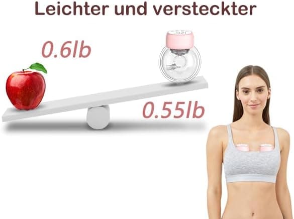 Schmerzfreie Elektrische Milchpumpe Handsfree 4 Modi 12 Stufen LED-Anzeige (2 Pack)  
Geringer Geräuschpegel Elektrische