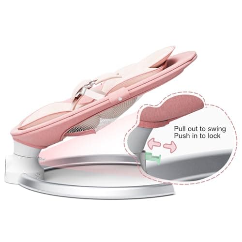BlundiQue Elektrische Babywippe mit 5 Schaukelgeschwindigkeiten & Timing-Funktion, für Babys ab 0-9 kg, inkl. Fernbedien