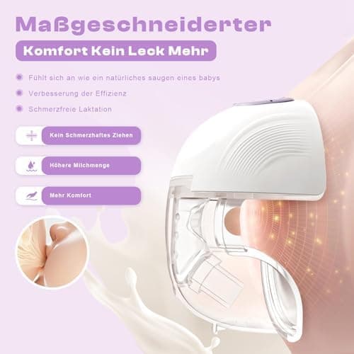 Seseno Elektrische Doppelmilchpumpe, Freihändig, 19/21mm Flansche, LED-Anzeige, Weiß