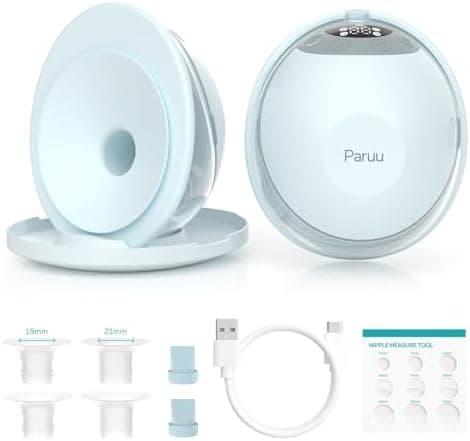 Paruu P20 Milchpumpe Elektrisch - Low Noise, 19/21/24 mm Doppelt Abgedichteter Flansch, Visualisierung der Milchmenge (H