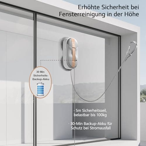 Lydsto WL09 Fensterputzroboter Automatische Doppel-Sprühfunktion 6000Pa Elektrischer Fensterreiniger 80ML Tank Koffer-Ve
