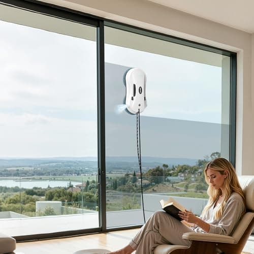 C200A Fensterreiniger Robotersuchbar, elektrisch mit 2-Fach Sprühsystem und Automatischem Wegplanung,ideal für Bürogebäu