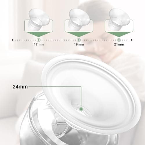 TOPCHANCES Elektrische Milchpumpe Freihändig, kompatibel mit 17/19/21/24mm Flanschen, 12 Saugstufen, 4 Modi, inklusive E