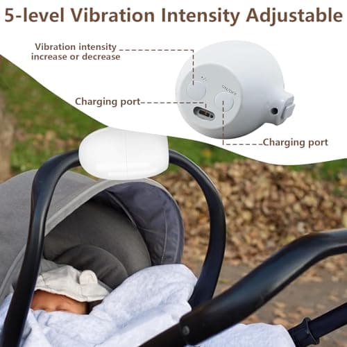 Wiederaufladbare Kinderwagen-Schaukler, Schlafhilfe mit 5 Einstellbaren Intensitäten und Automatischer Babywippe für Bu